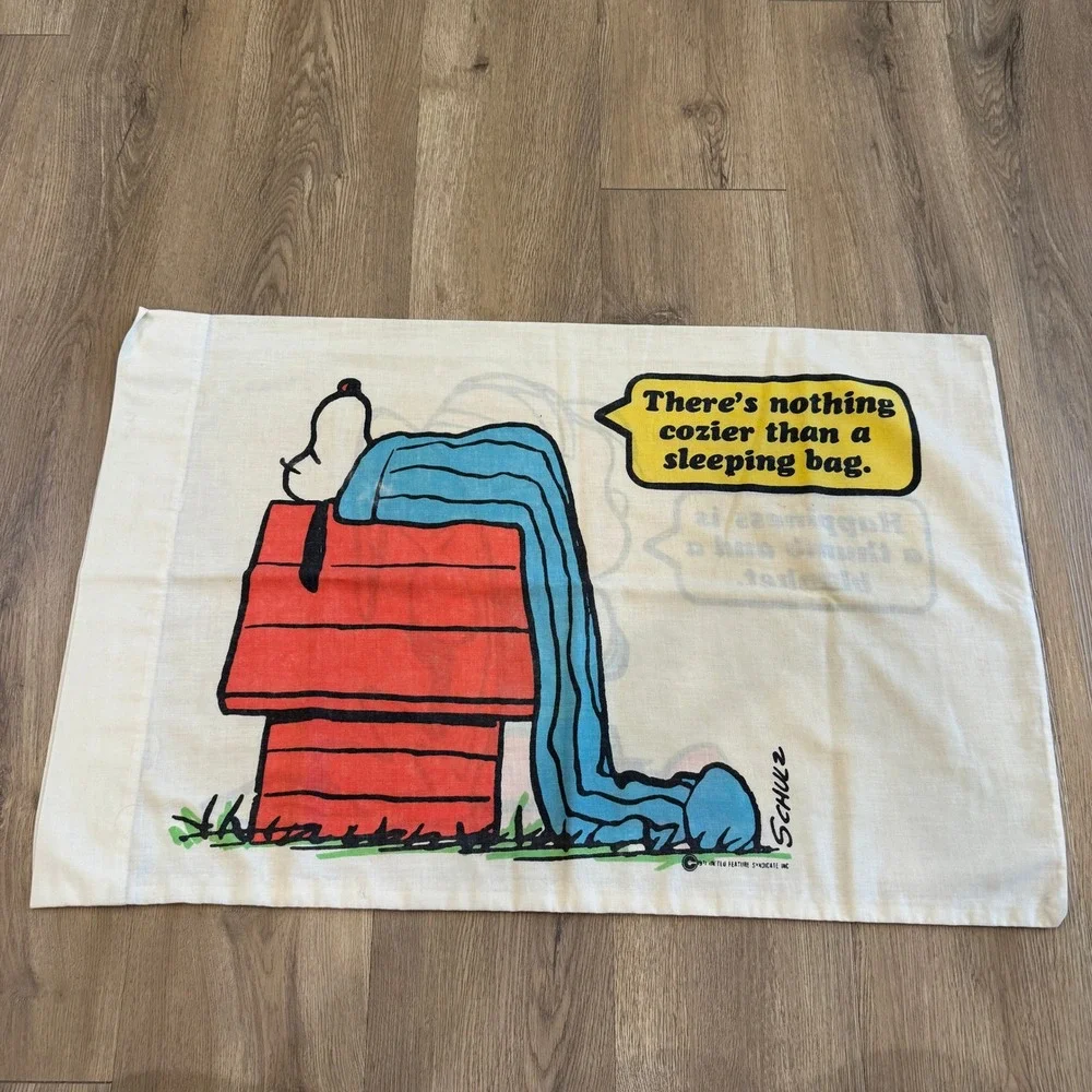 Vintage 1971 Peanuts Linus & Snoopy Pillow Case Charles Schulz 20